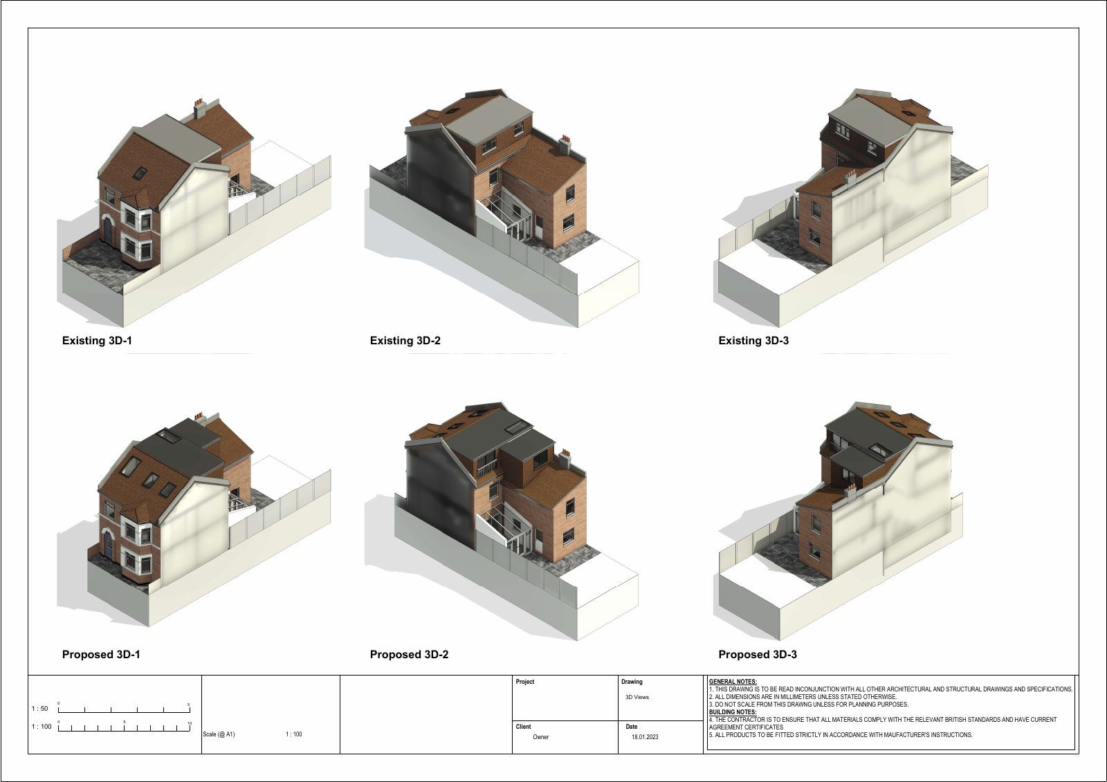 Loft conversion, A1 sheet set Drawing 3
