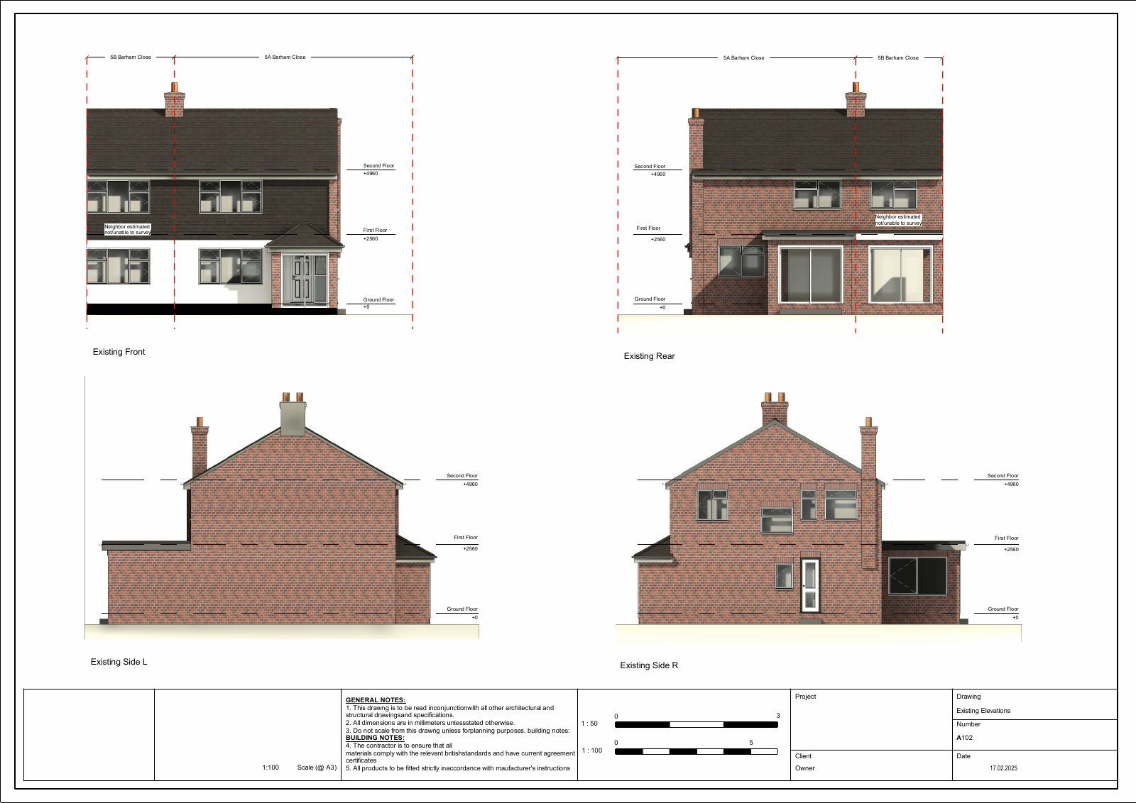 Rear extension, semi-detached Drawing 2