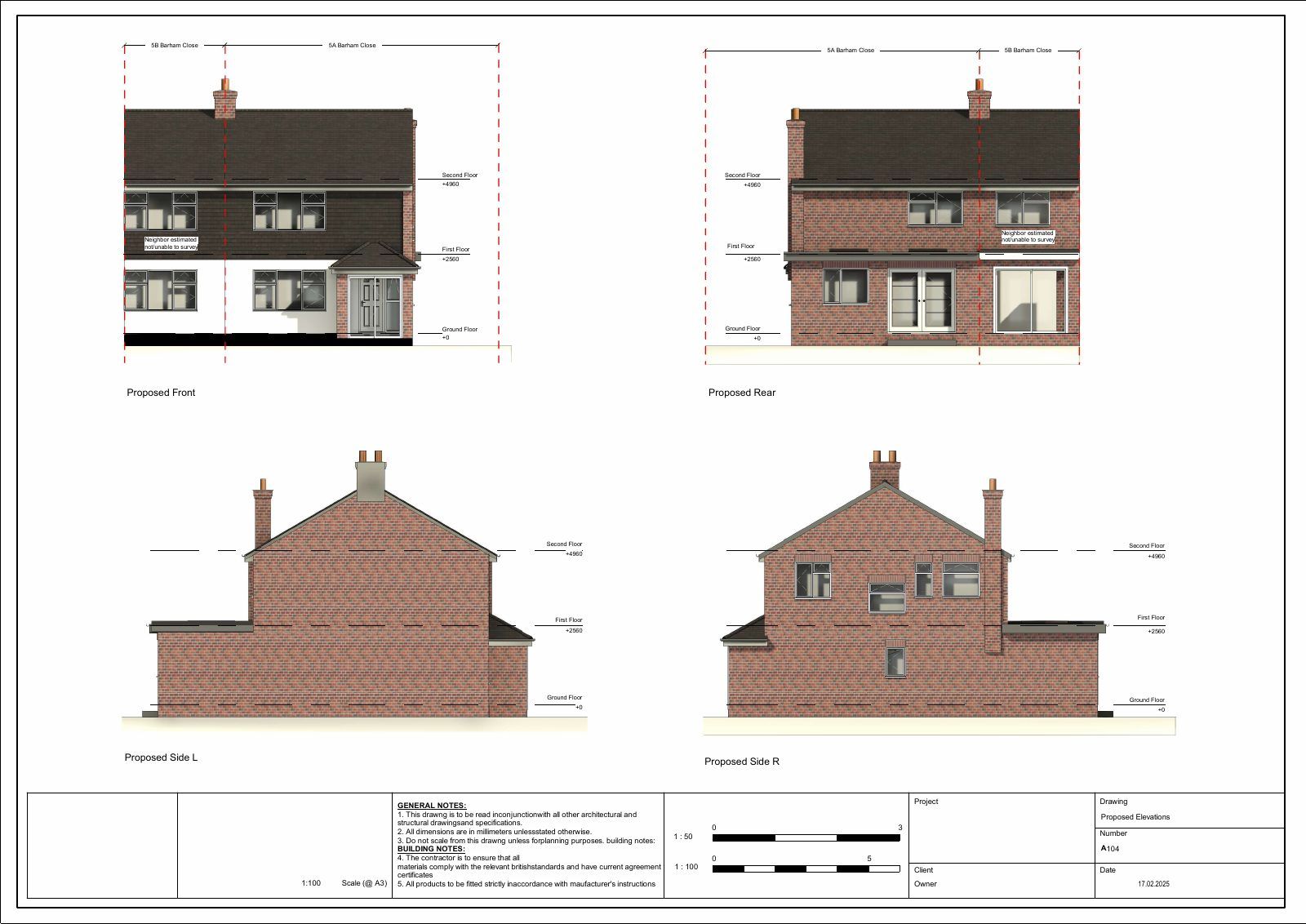 Rear extension, semi-detached Drawing 4
