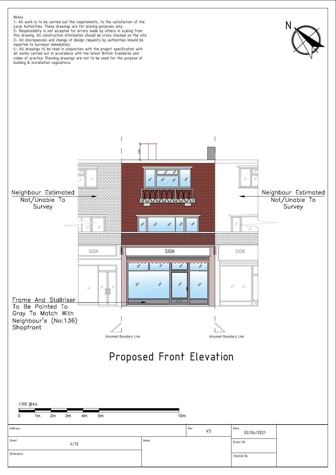 Change of use Proposed, front elevation